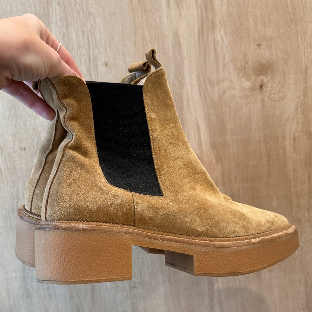 Freda Salvador Camel Suede Celia Booties - Picture 2 of 8